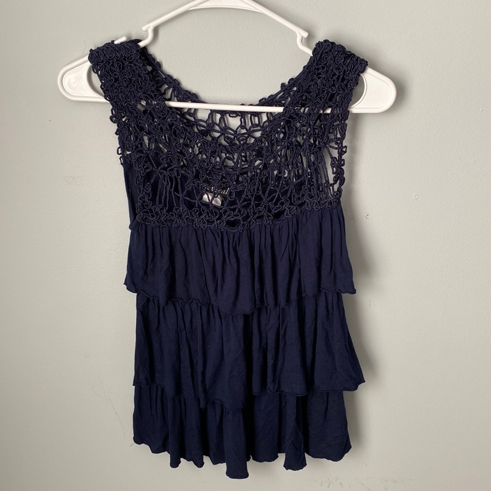 Blue Ruffle Top
